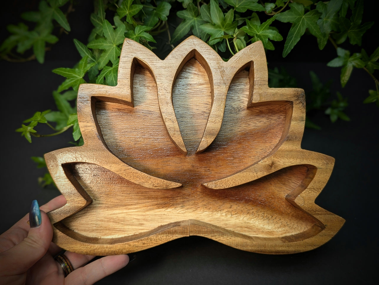 Lotus Flower Wood Bowl